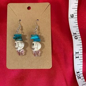 Skull butterfly earrings